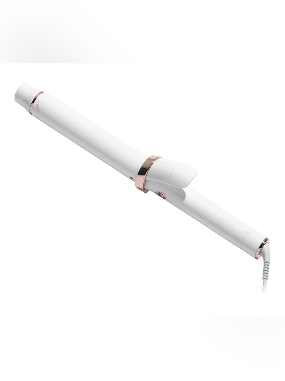 T3 Curling Iron, 1.25” white with rose gold accents